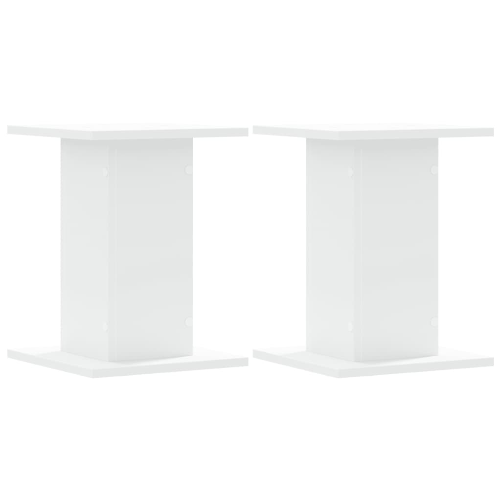 vidaXL Speaker Stands 2 pcs White 30x30x40 cm Engineered Wood