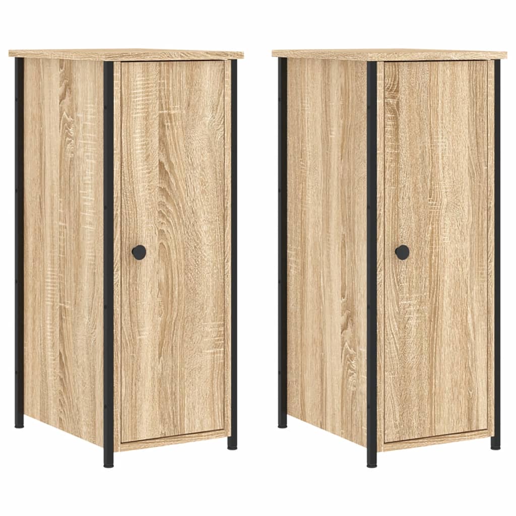 vidaXL Bedside Cabinets 2 pcs Sonoma Oak 32x42x80 cm Engineered Wood