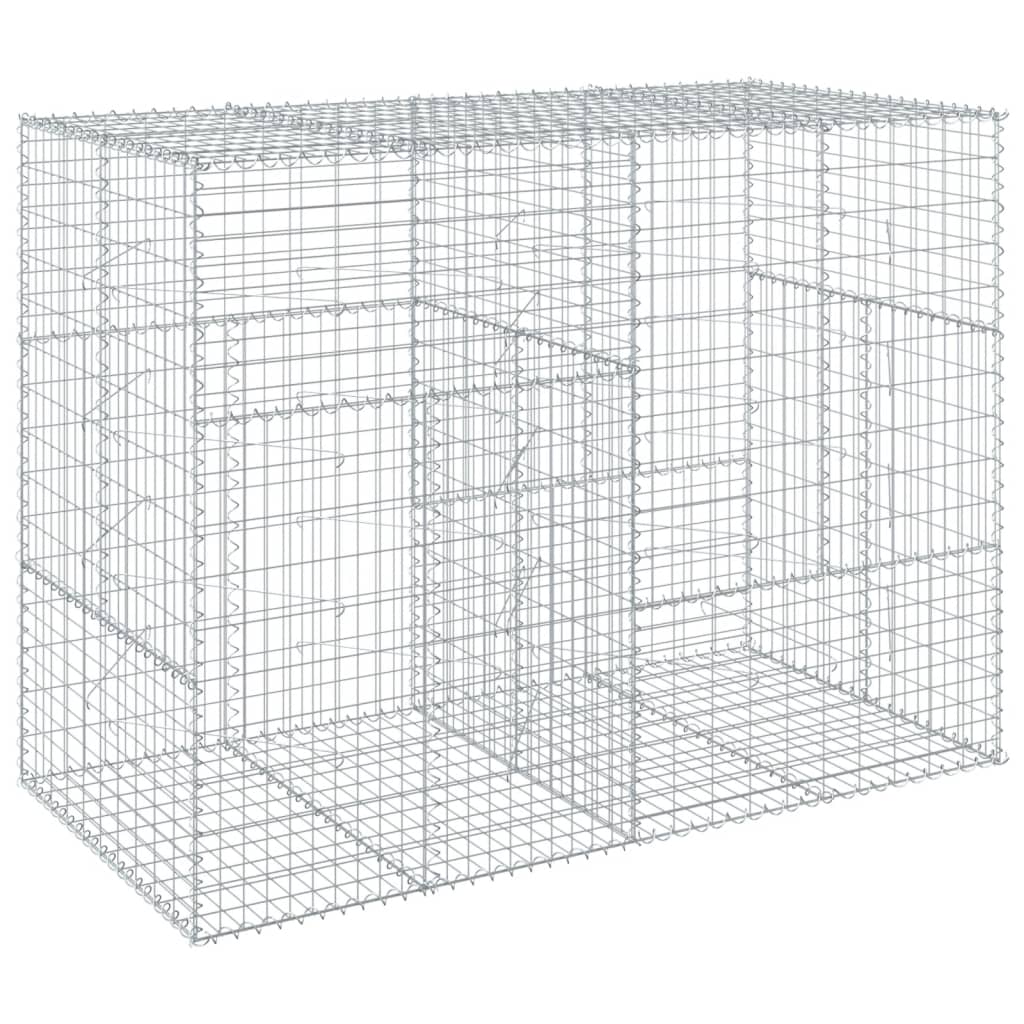 vidaXL Gabion Basket with Cover 200x100x150 cm Galvanised Iron