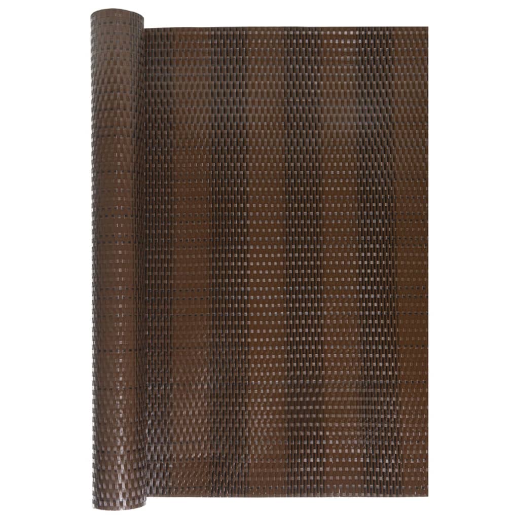 vidaXL Balcony Screen Brown and Black 300x90 cm Poly Rattan