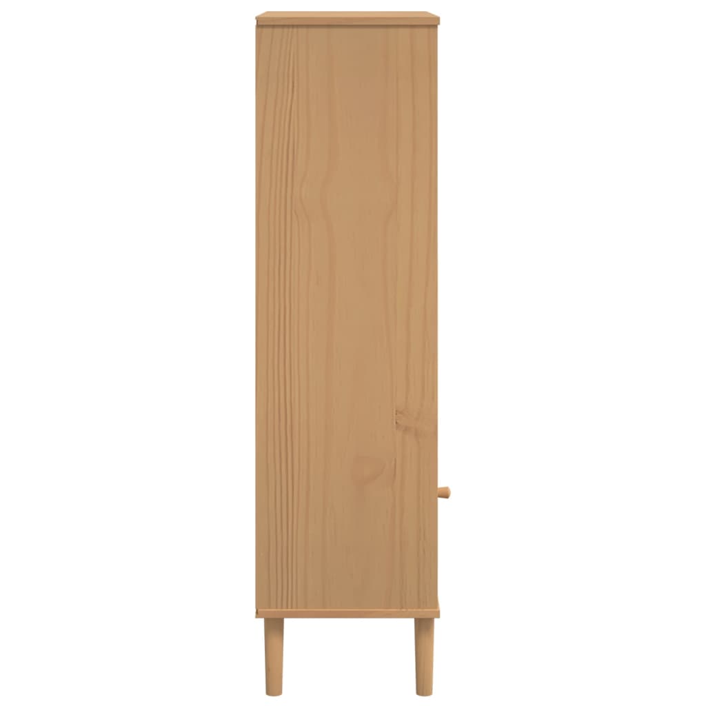 vidaXL Bookcase SENJA Rattan Look Brown 60x35x130 cm Solid Wood Pine