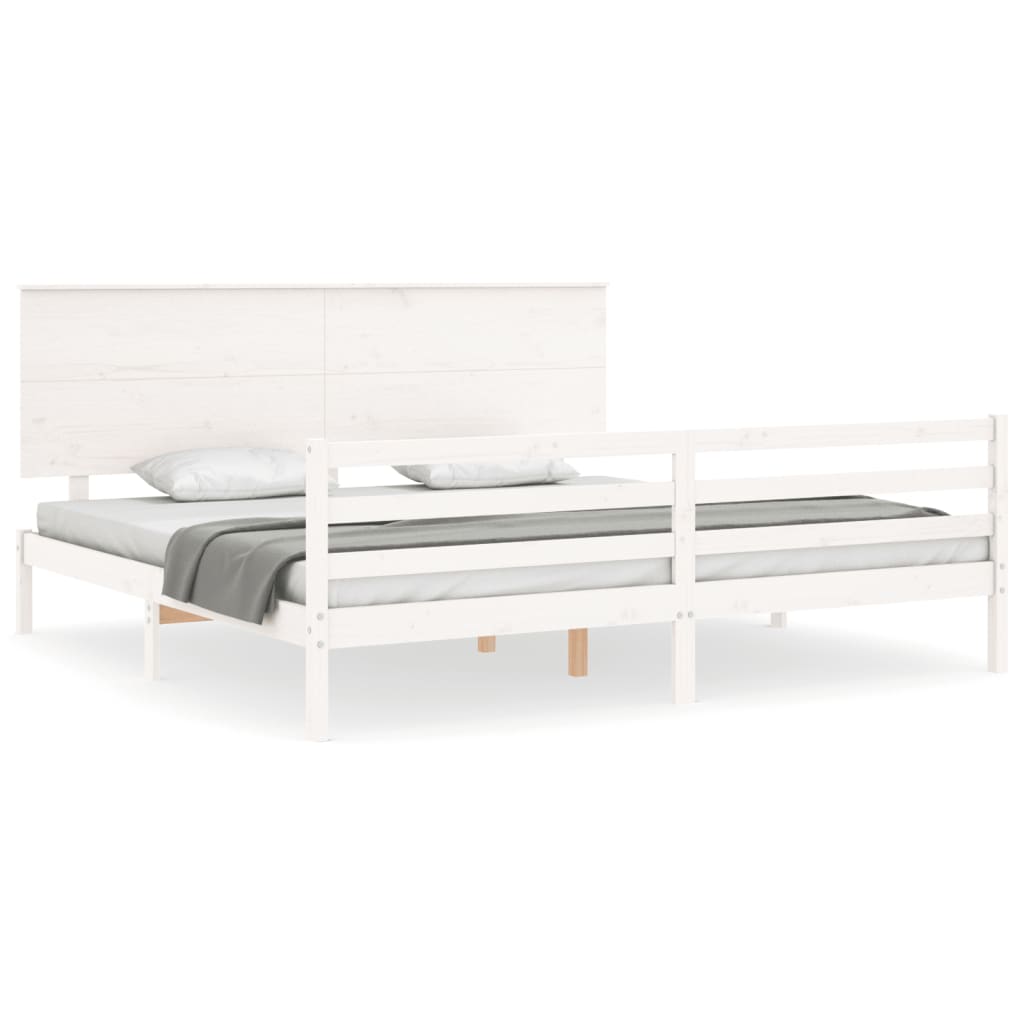 vidaXL Bed Frame without Mattress White 200x200 cm Solid Wood