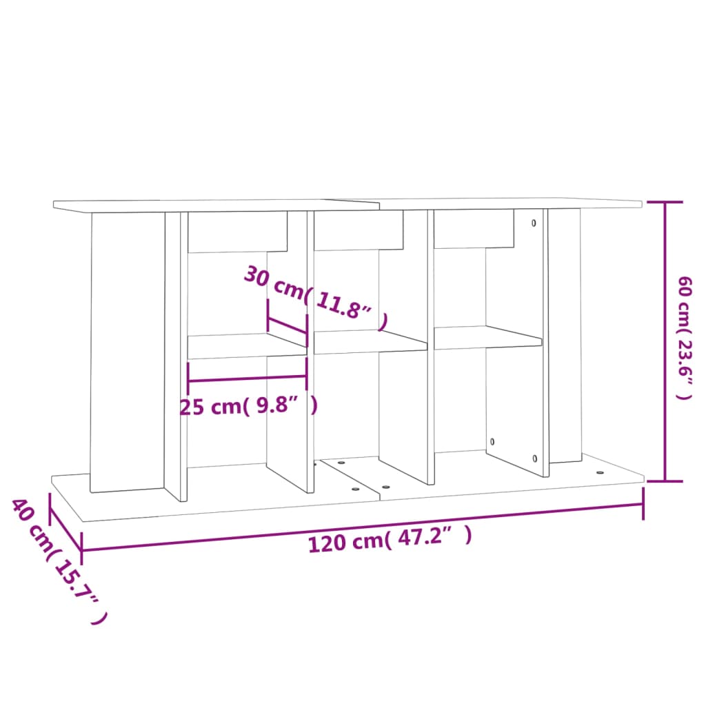 vidaXL Aquarium Stand White 120x40x60 cm Engineered Wood