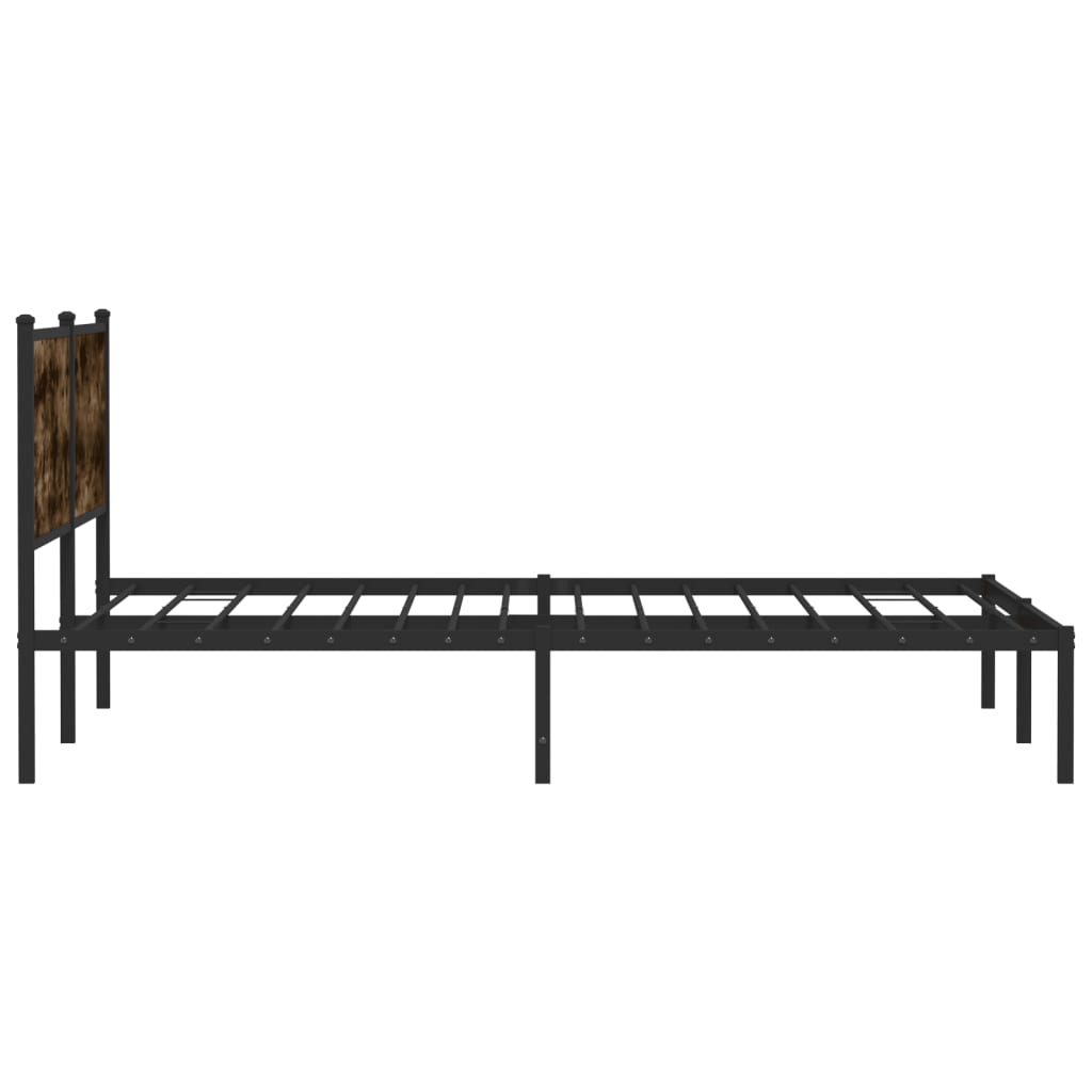 vidaXL Metal Bed Frame without Mattress Brown Oak 90x200 cm