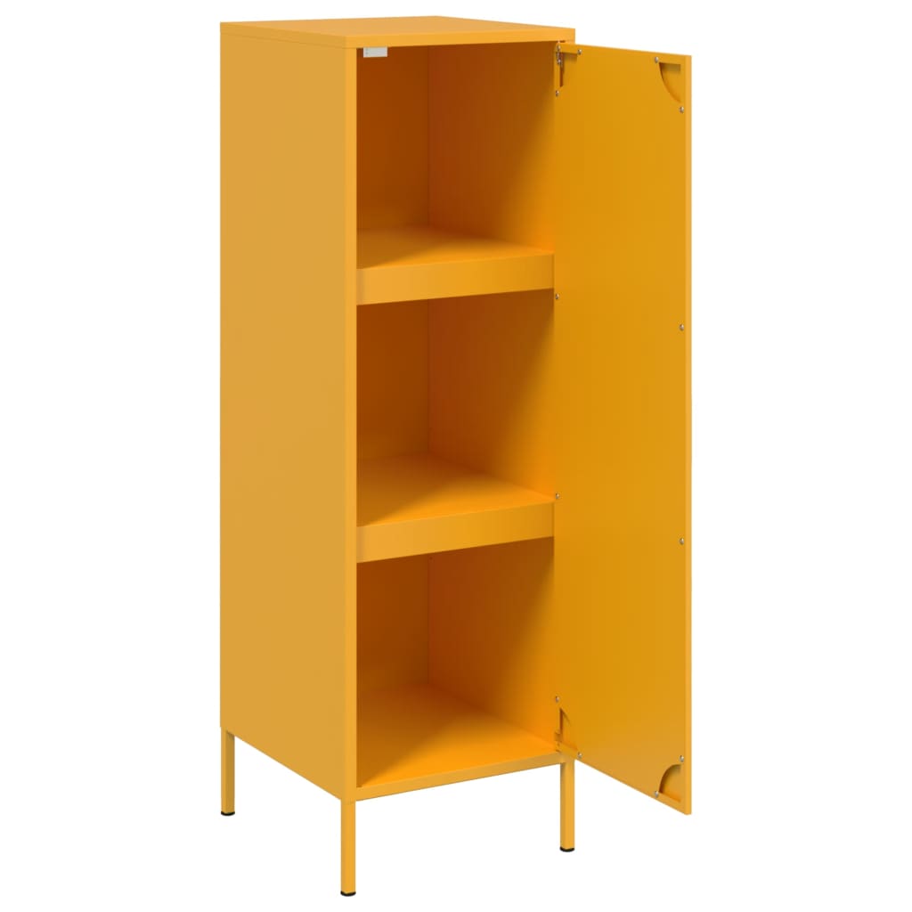 vidaXL Highboard Mustard Yellow 36x39x113 cm Steel