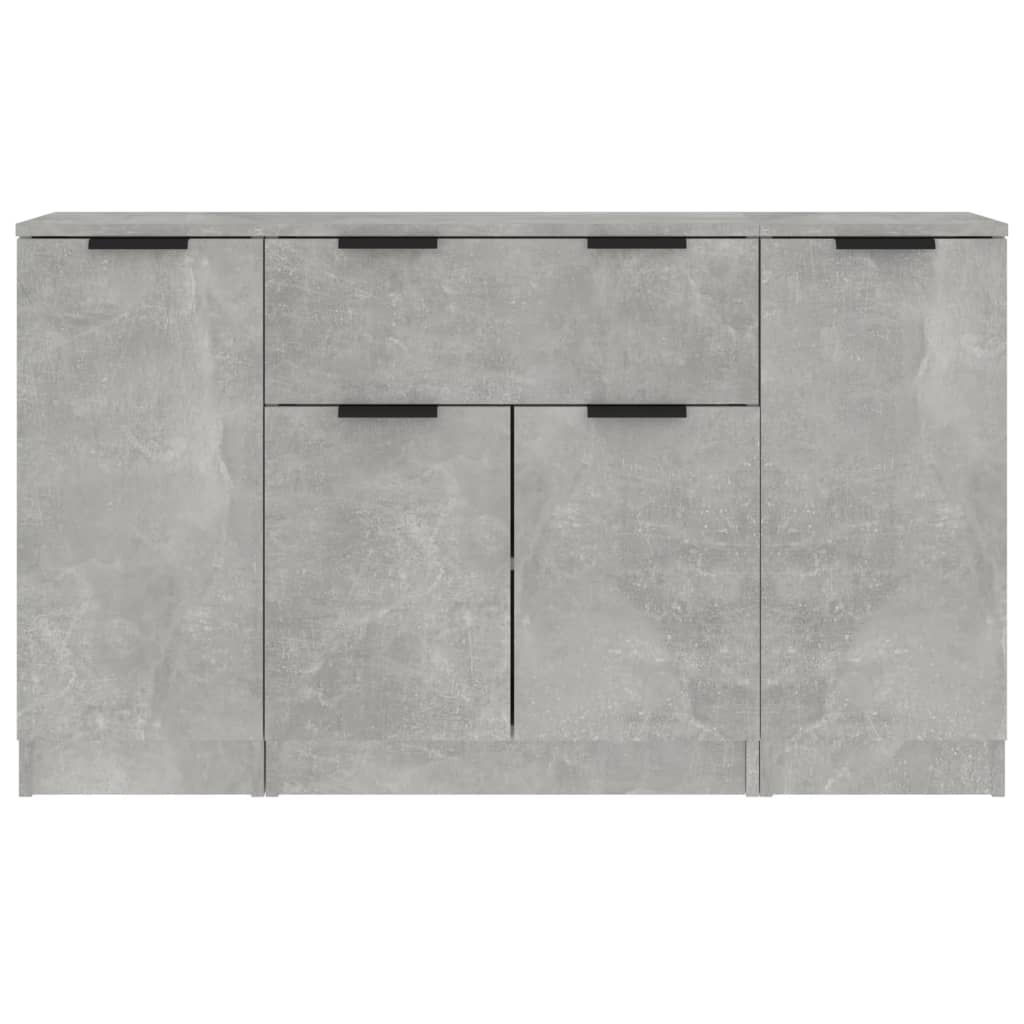 vidaXL Sideboards 3 pcs Concrete Grey Engineered Wood