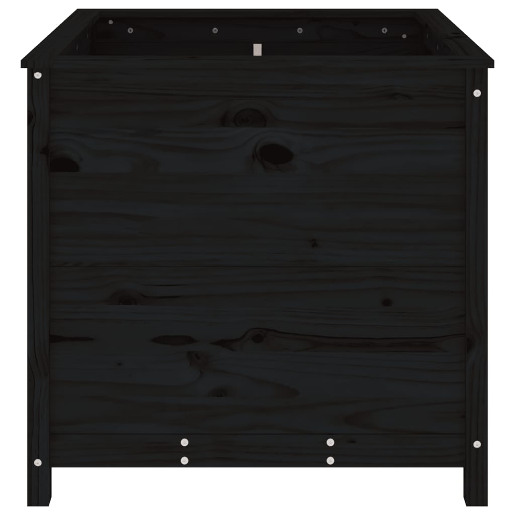 vidaXL Garden Planter Black 82.5x82.5x78 cm Solid Wood Pine