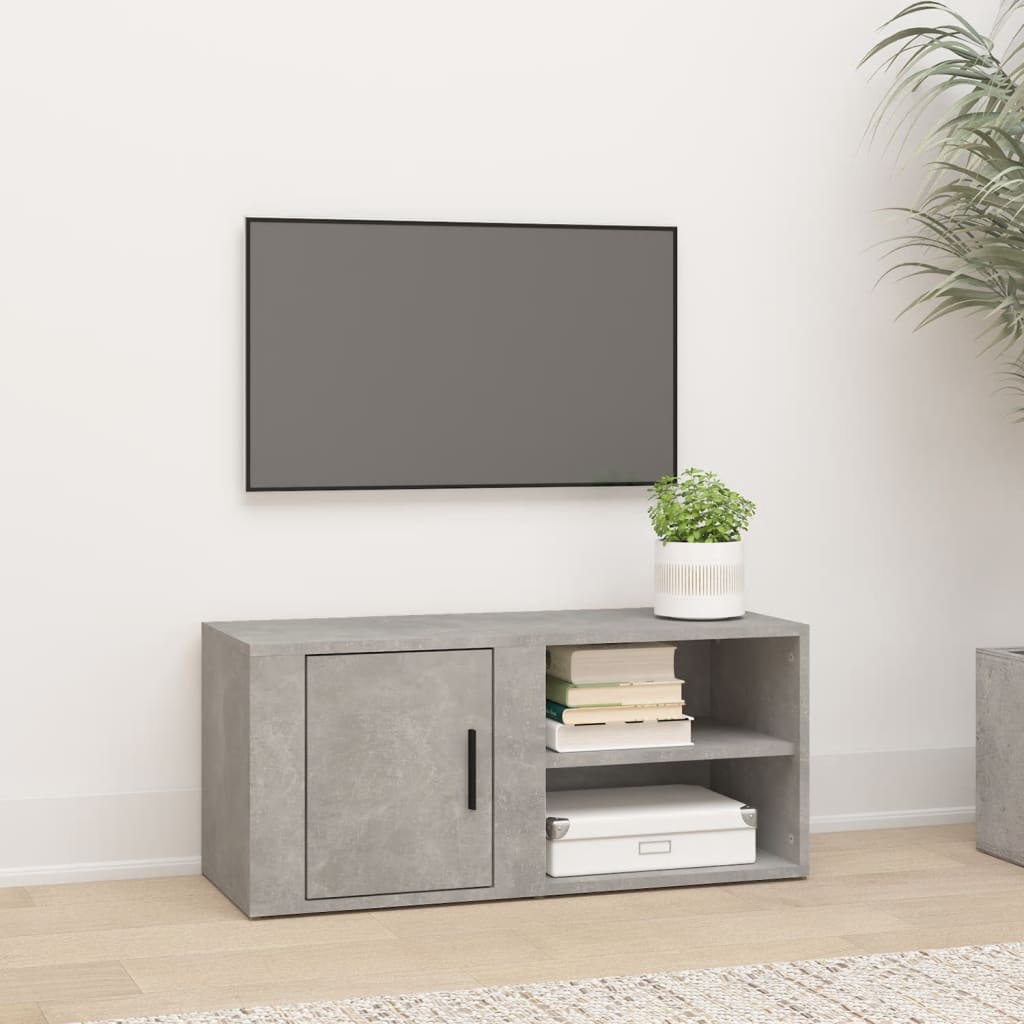 vidaXL TV Cabinet Concrete Grey 80x31,5x36 cm Engineered Wood