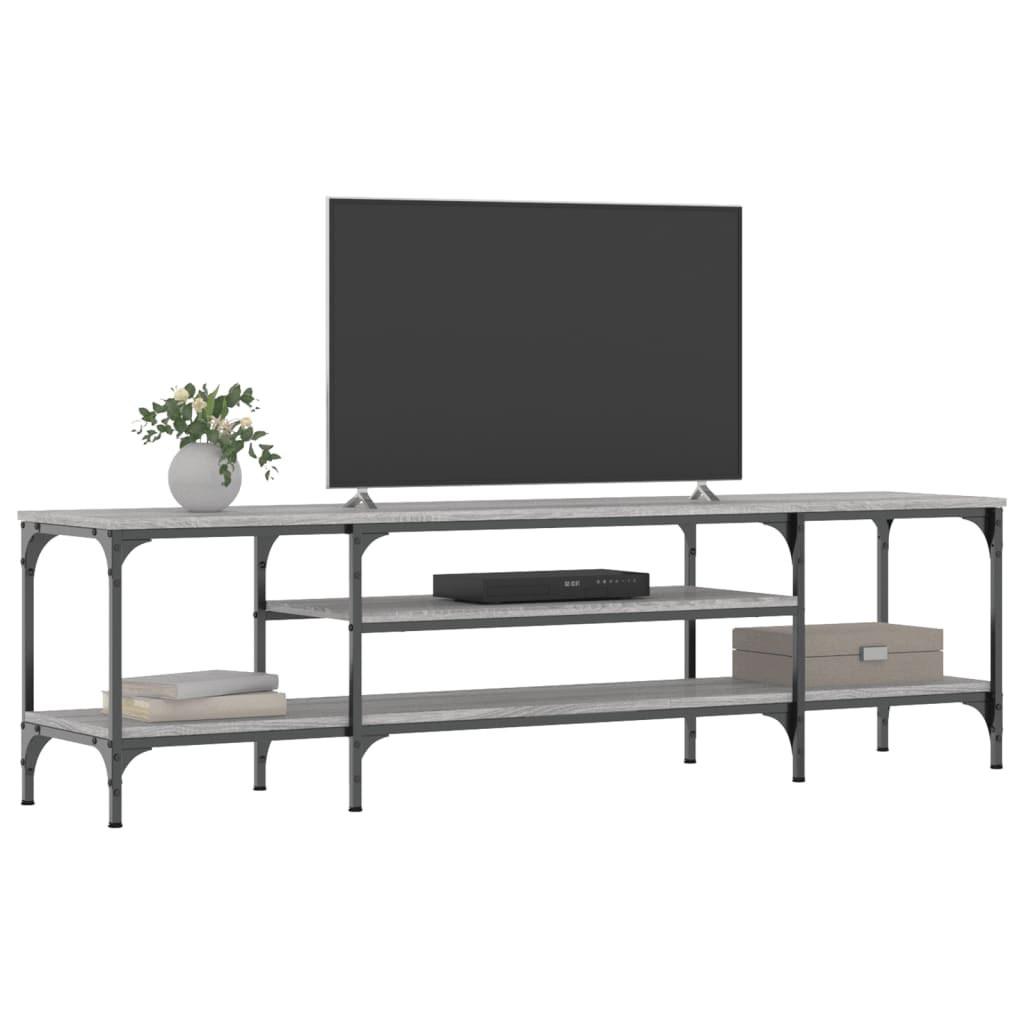 vidaXL TV Cabinet Grey Sonoma 161x35x45 cm Engineered Wood&Iron