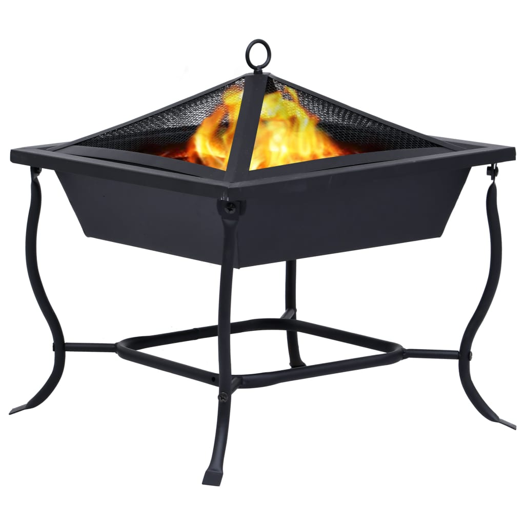 vidaXL Fire Pit Black 42x42x45 cm Steel