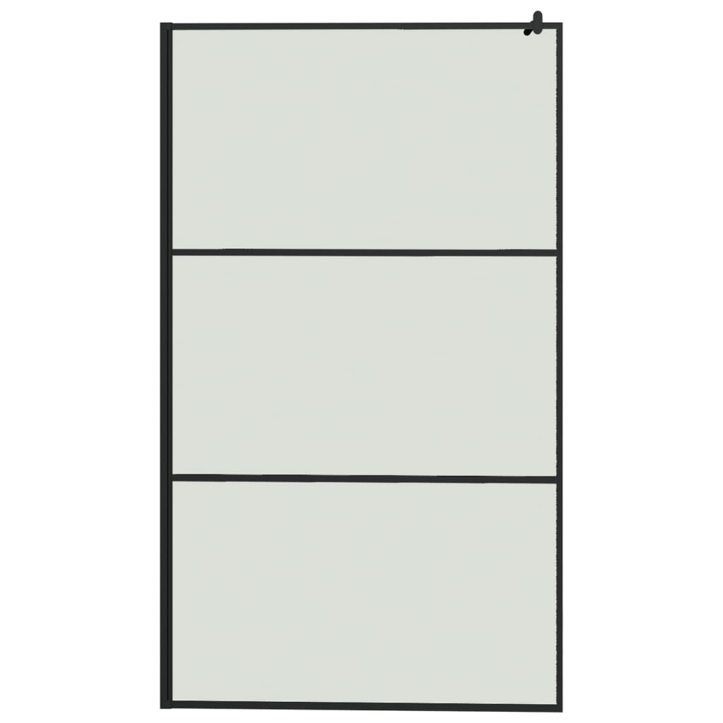 vidaXL Walk-in Shower Wall with Shelf Black 115x195 cm ESG Glass&Aluminium