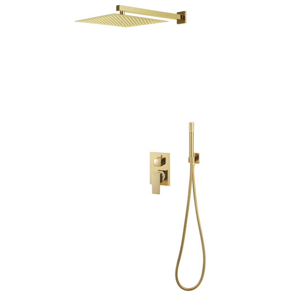 vidaXL Shower System Stainless Steel 201 Gold