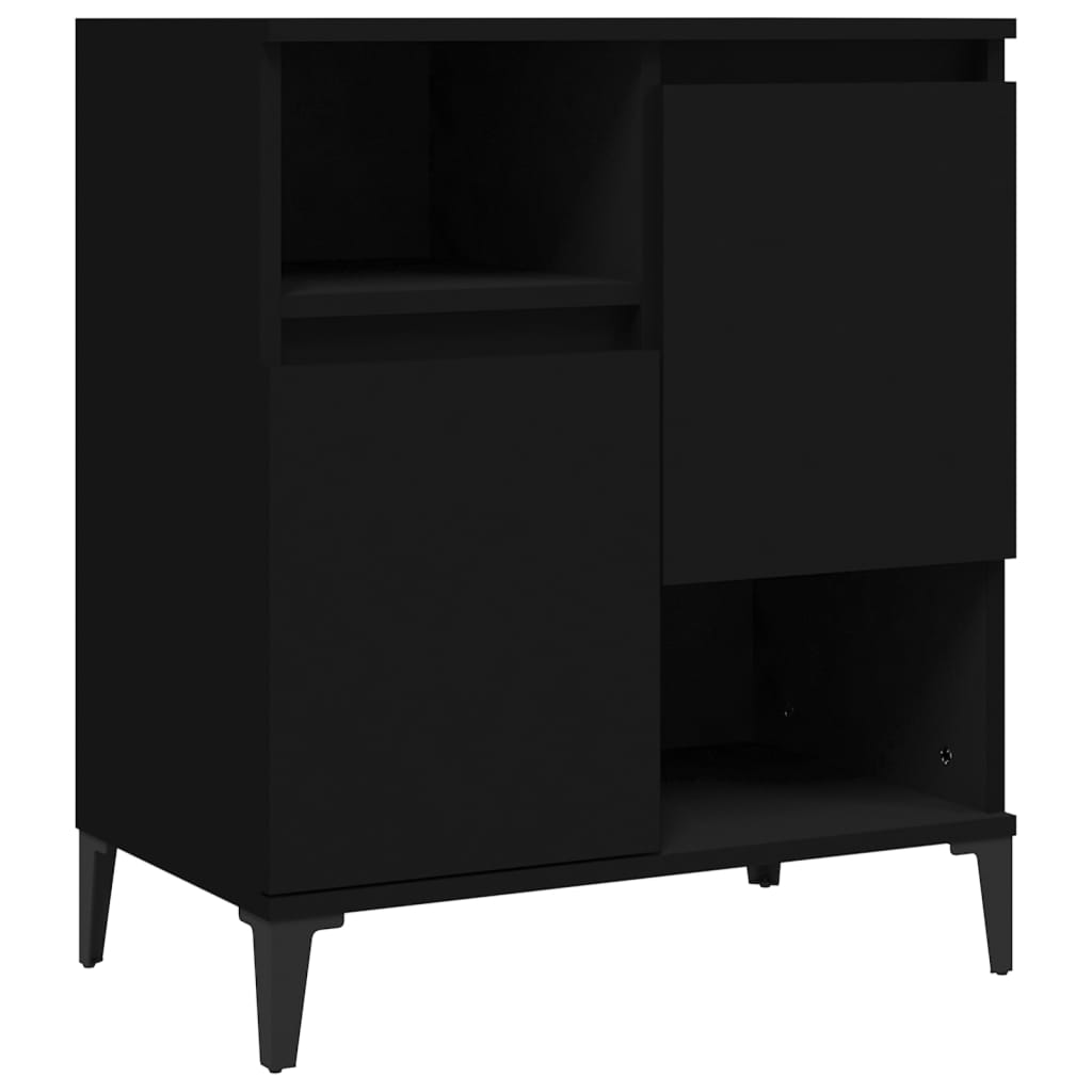 vidaXL Sideboards 2 pcs Black 60x35x70 cm Engineered Wood