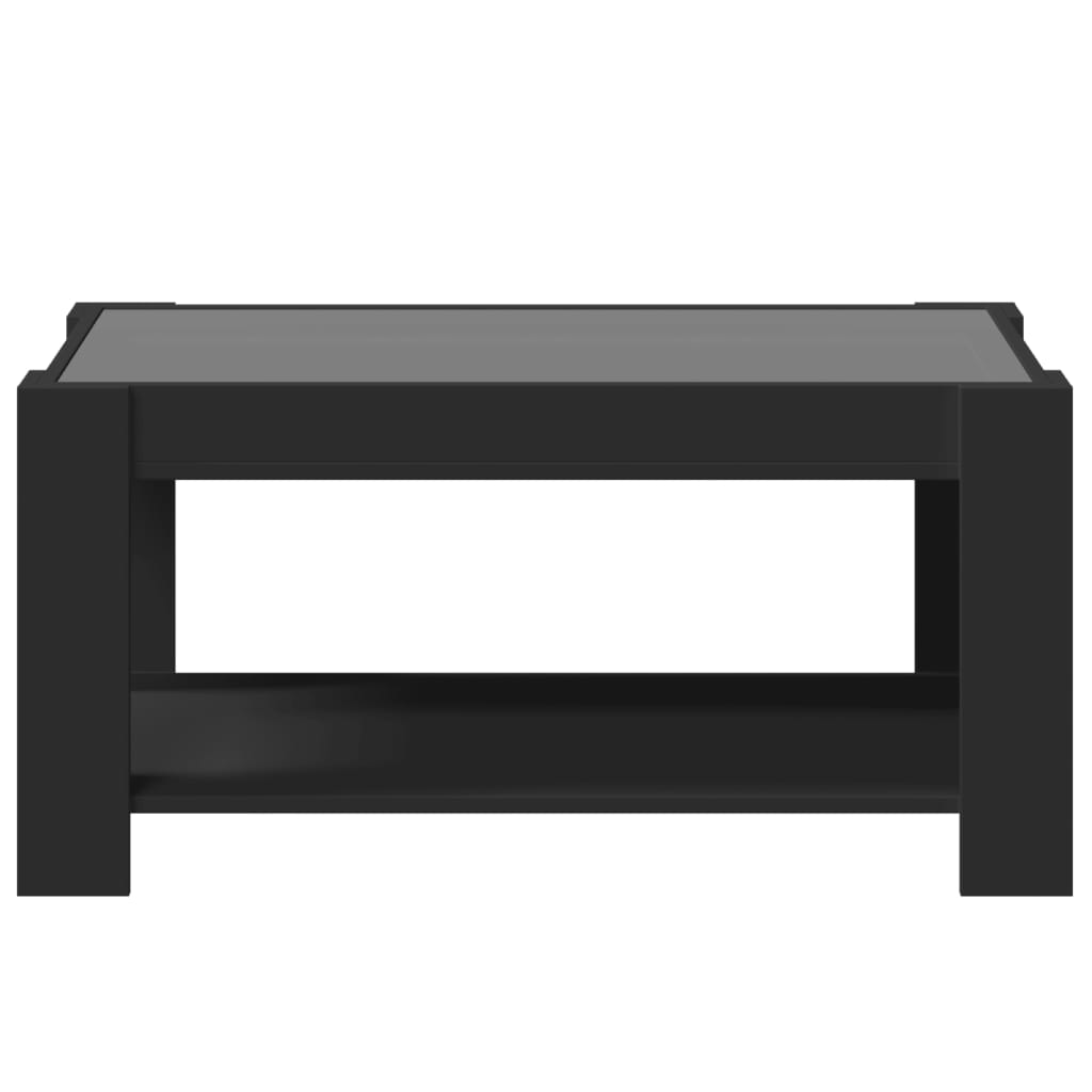 vidaXL Coffee Table with LED Black 93x53x45 cm Engineered Wood