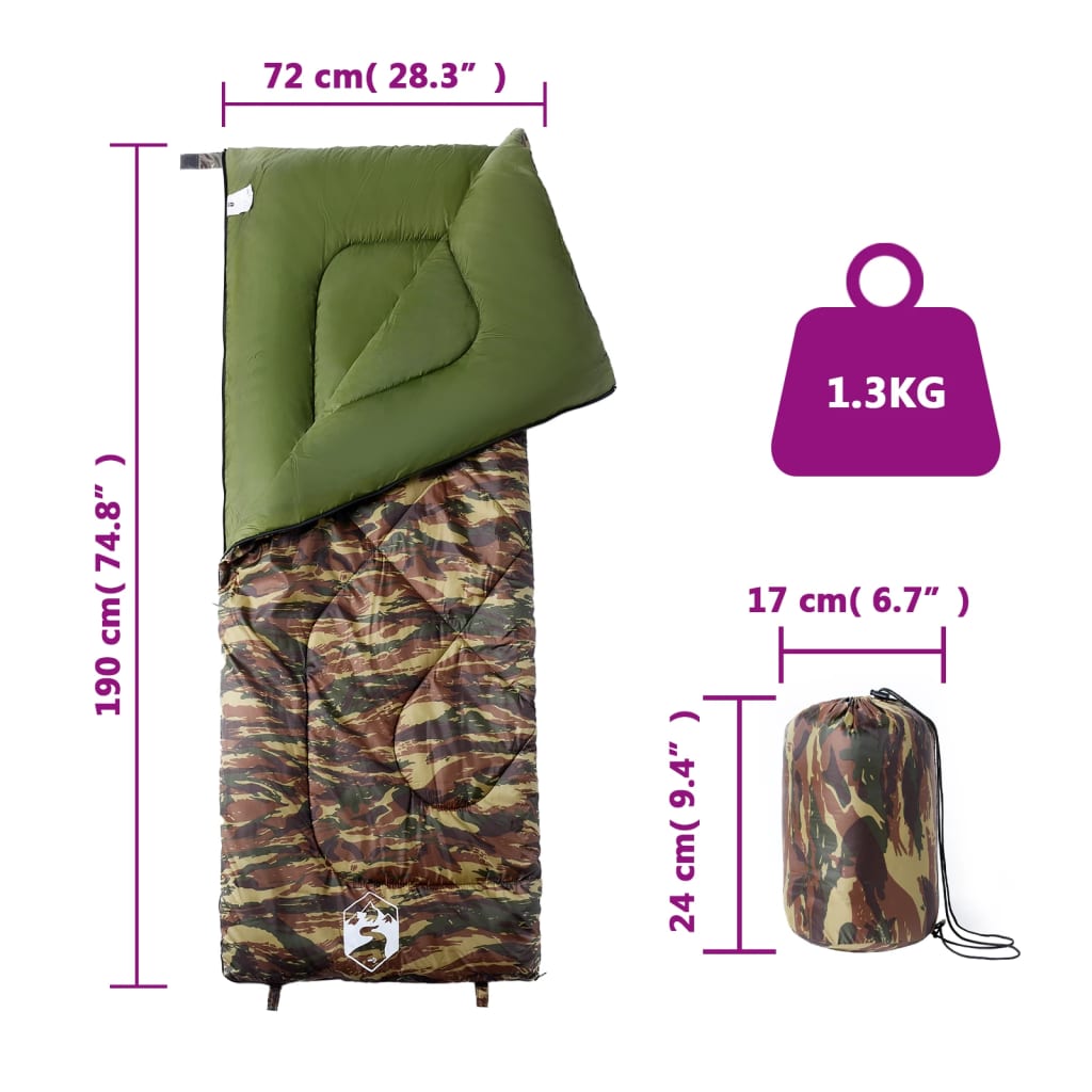 vidaXL Sleeping Bag for Adults Camping 3 Seasons
