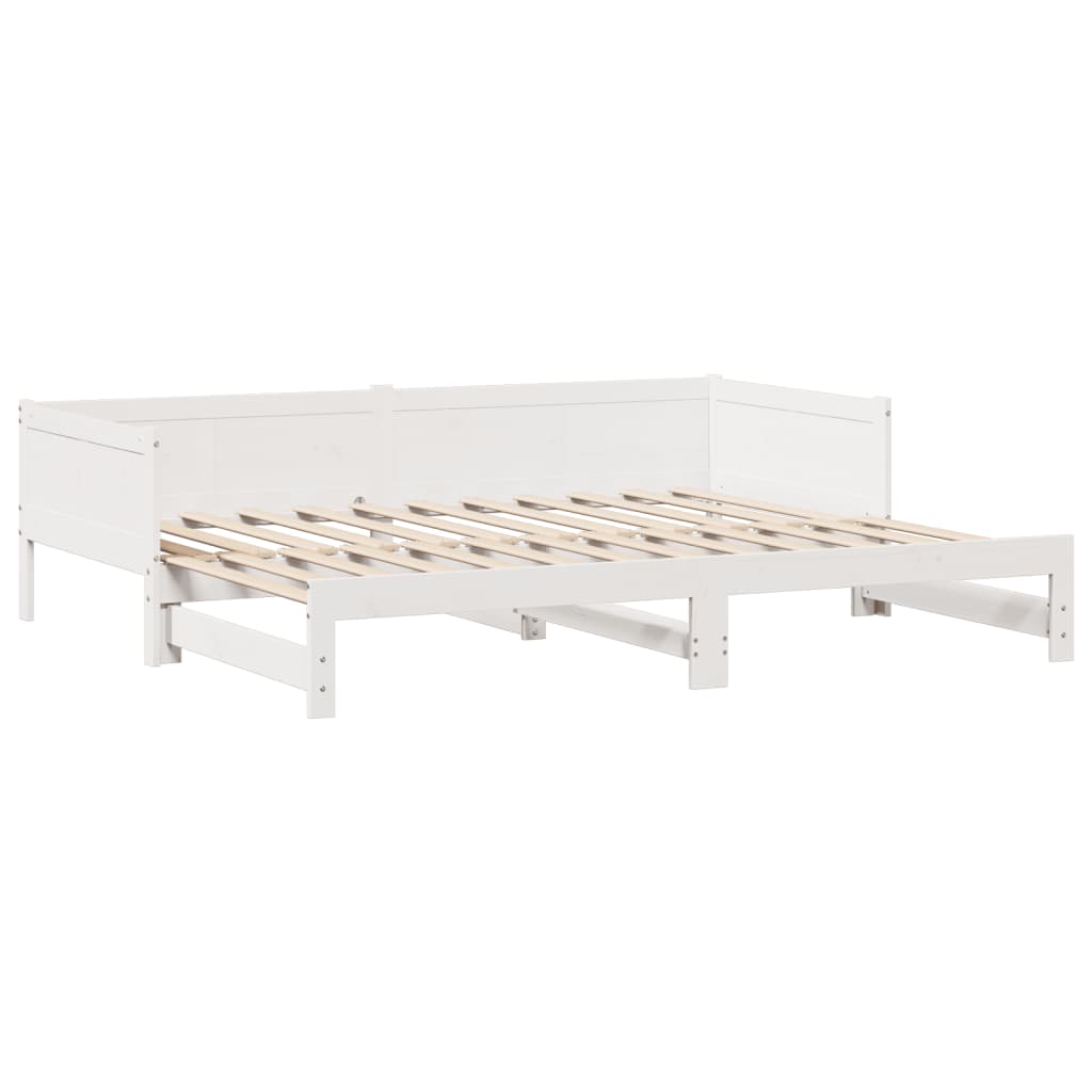 vidaXL Daybed with Trundle and Drawers without Mattress White 80x200 cm