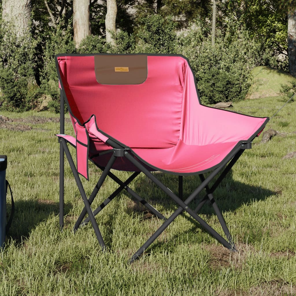 vidaXL Camping Chairs with Pocket Foldable 2 pcs Pink