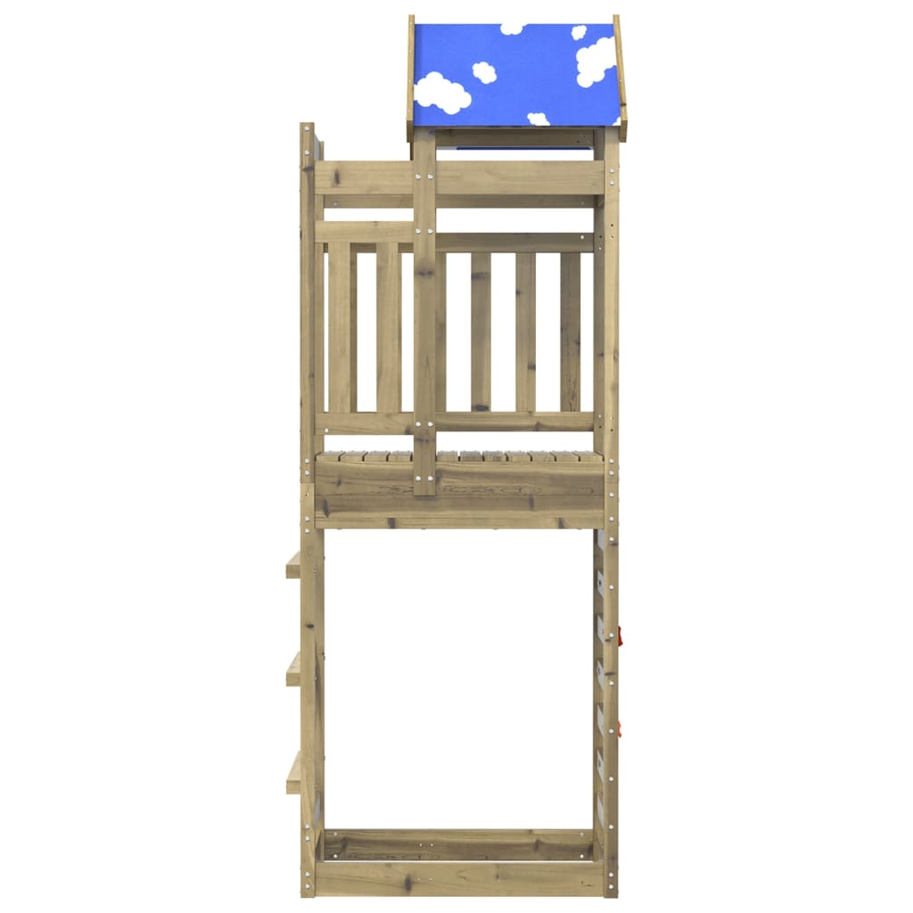 vidaXL Play Tower with Rockwall 85x52.5x239 cm Impregnated Wood Pine