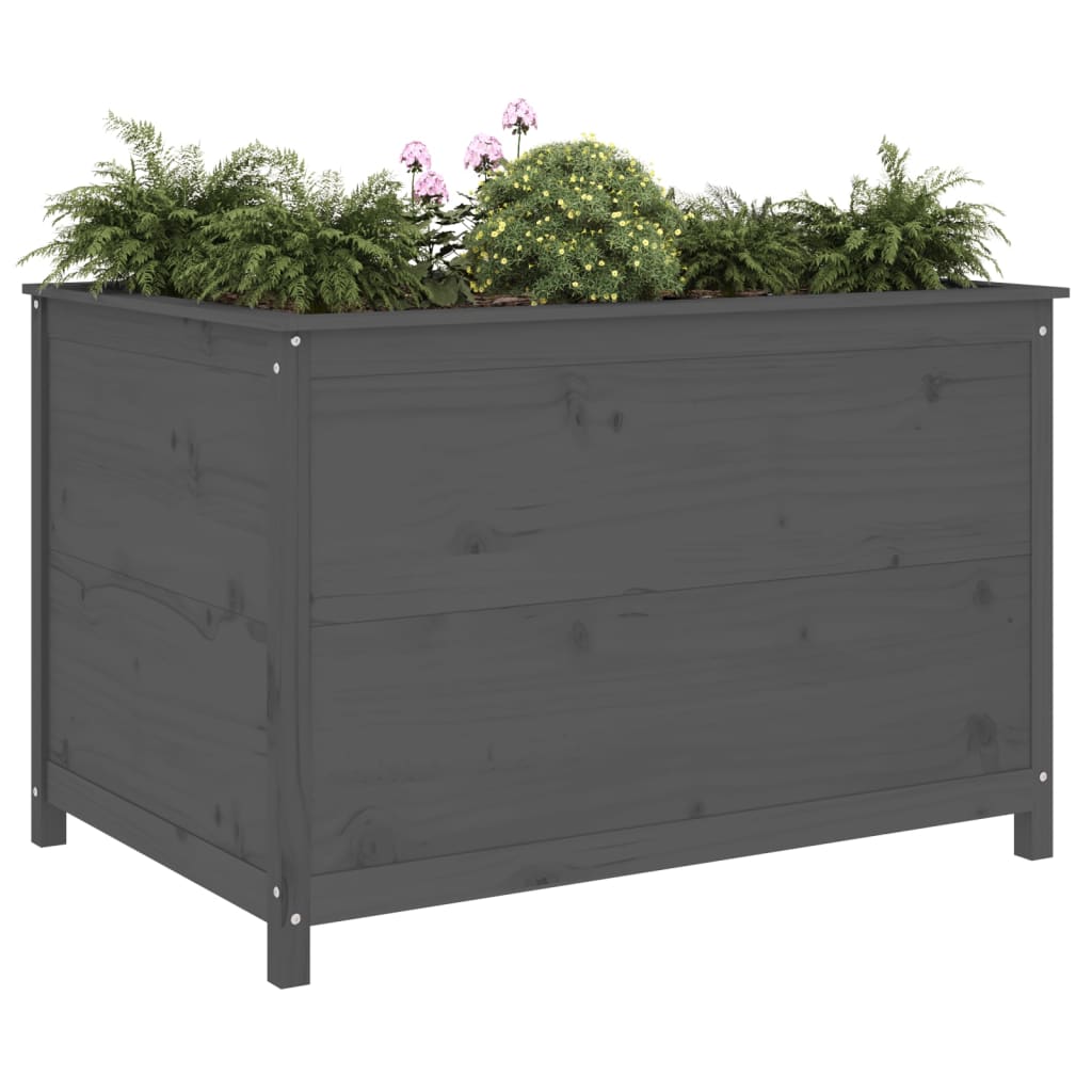 vidaXL Garden Raised Bed Grey 119.5x82.5x78 cm Solid Wood Pine