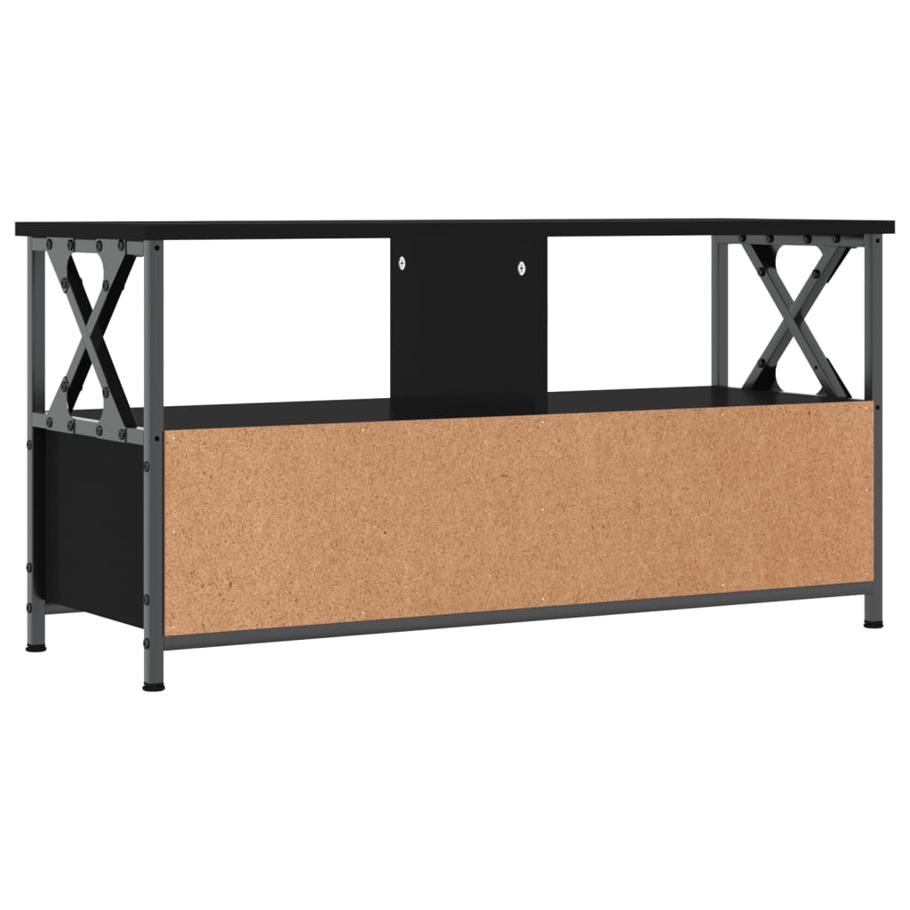 vidaXL TV Cabinet Black 90x33x45 cm Engineered Wood&Iron