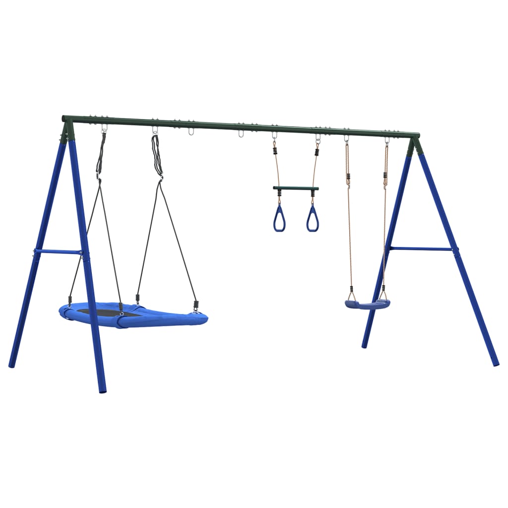 vidaXL Outdoor Swing Set with Swing, Trapeze, Nest Swing