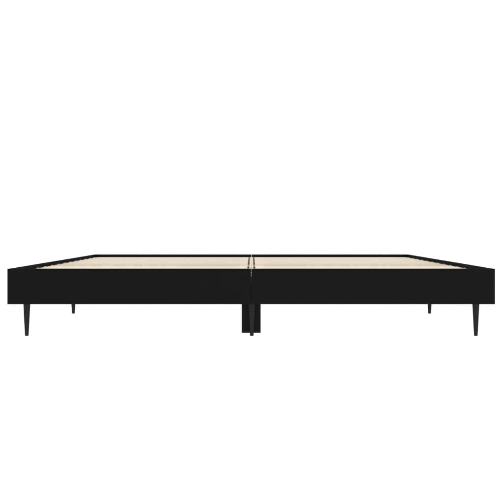 vidaXL Bed Frame without Mattress Black 140x190 cm Engineered Wood