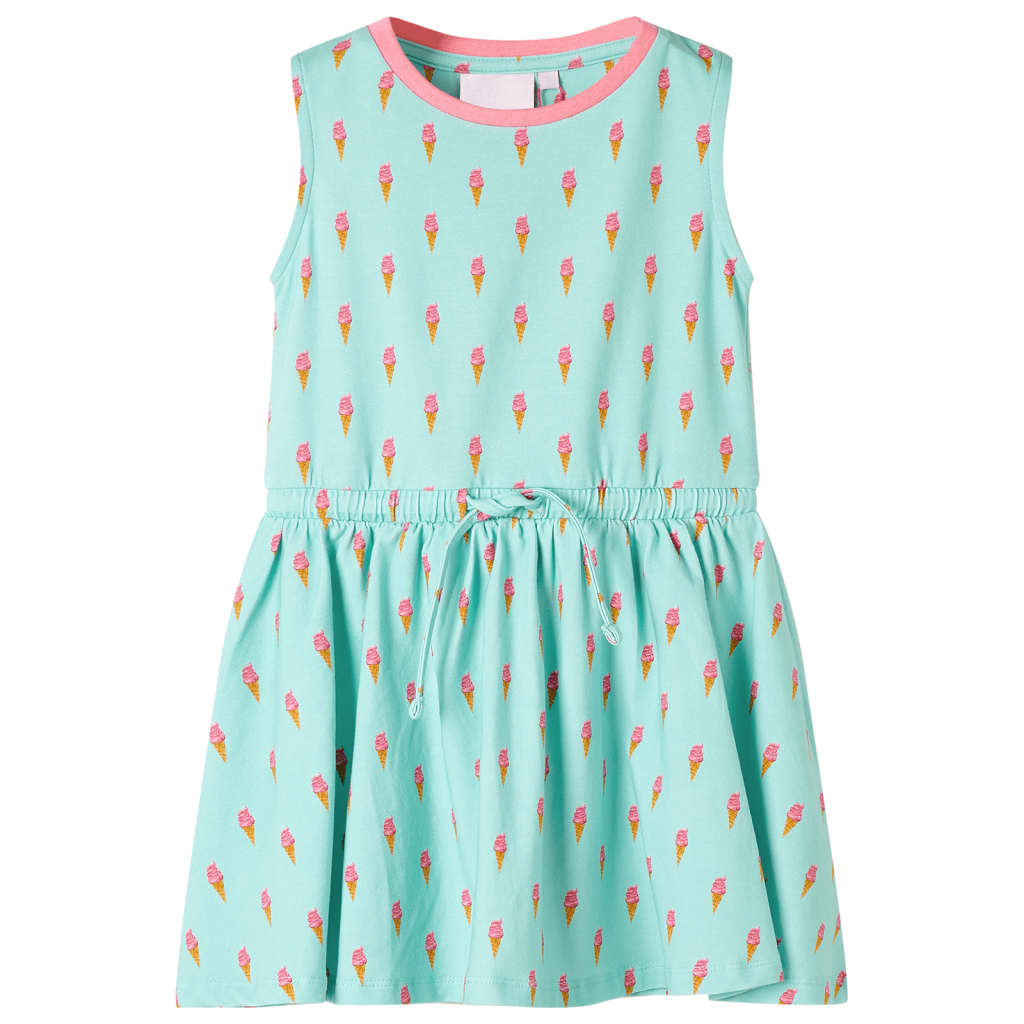 Kids' Dress with Drawstring Light Mint 104