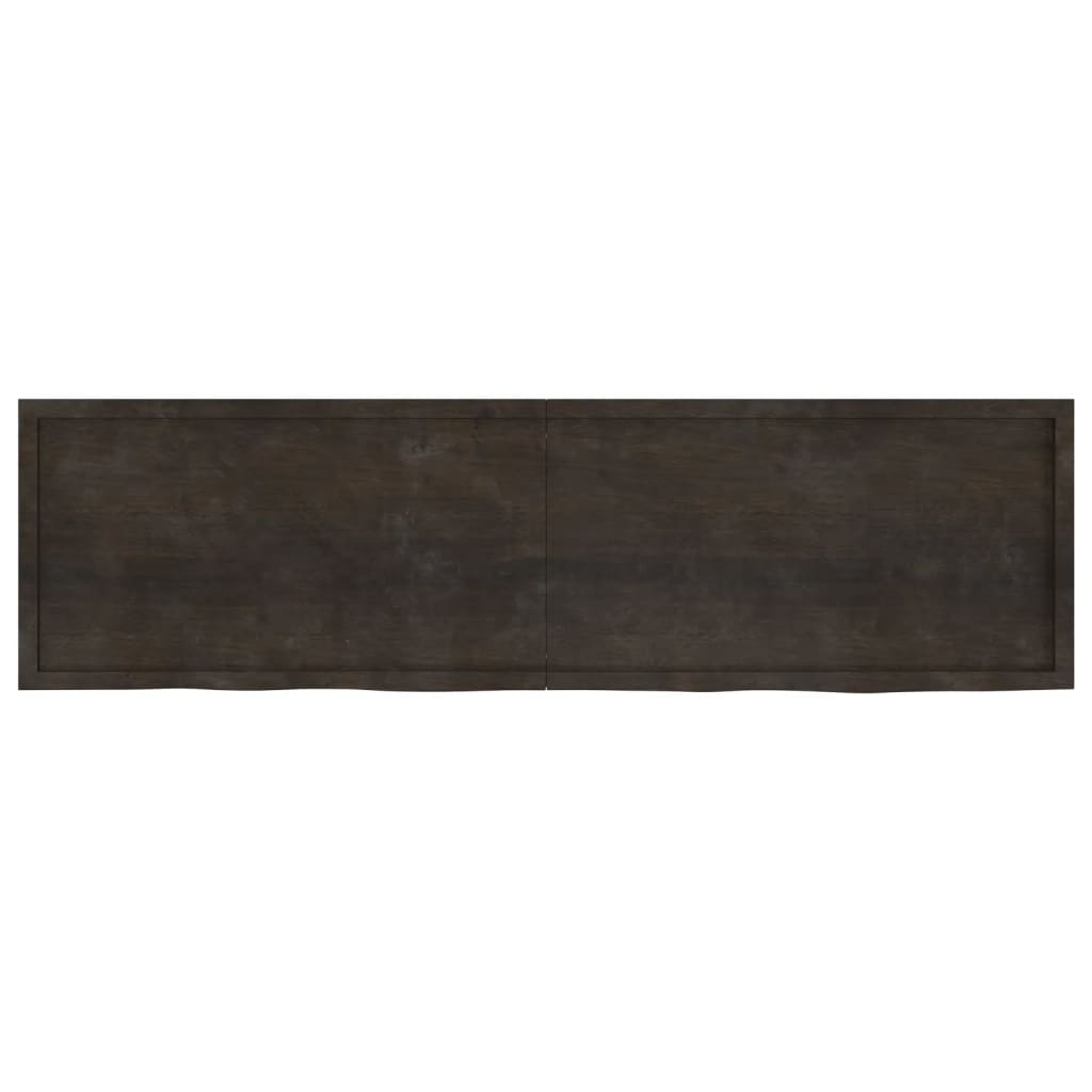 vidaXL Bathroom Countertop Dark Brown 220x60x(2-6) cm Treated Solid Wood