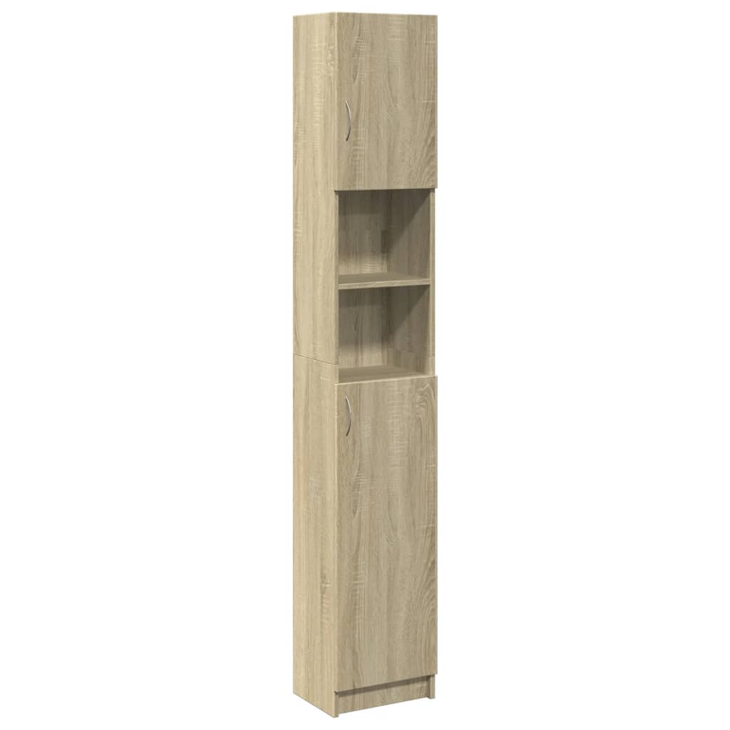 vidaXL Bathroom Cabinet Sonoma Oak 32x25.5x190 cm Engineered Wood