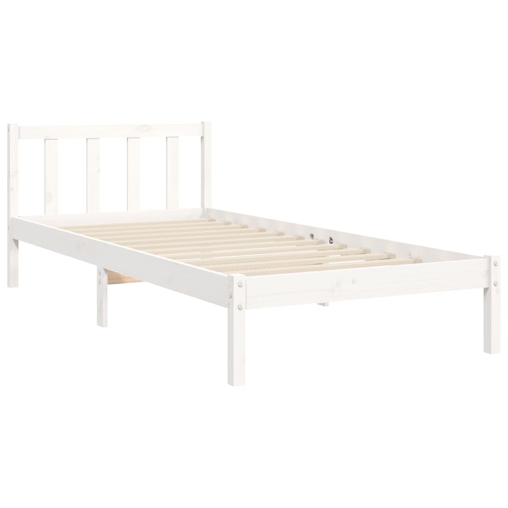 vidaXL Bed Frame without Mattress White 100x200 cm Solid Wood Pine