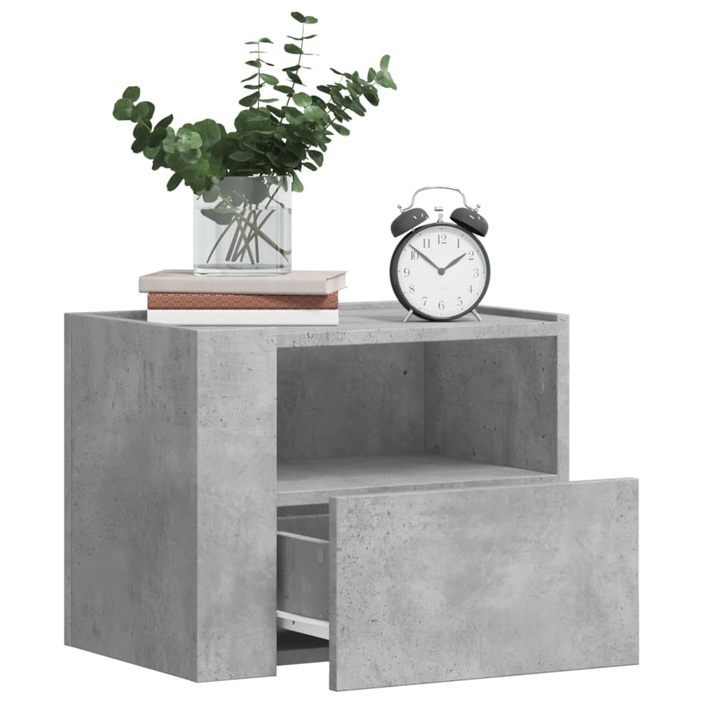 vidaXL Wall-mounted Bedside Cabinets 2 pcs Concrete Grey 45x30x35 cm