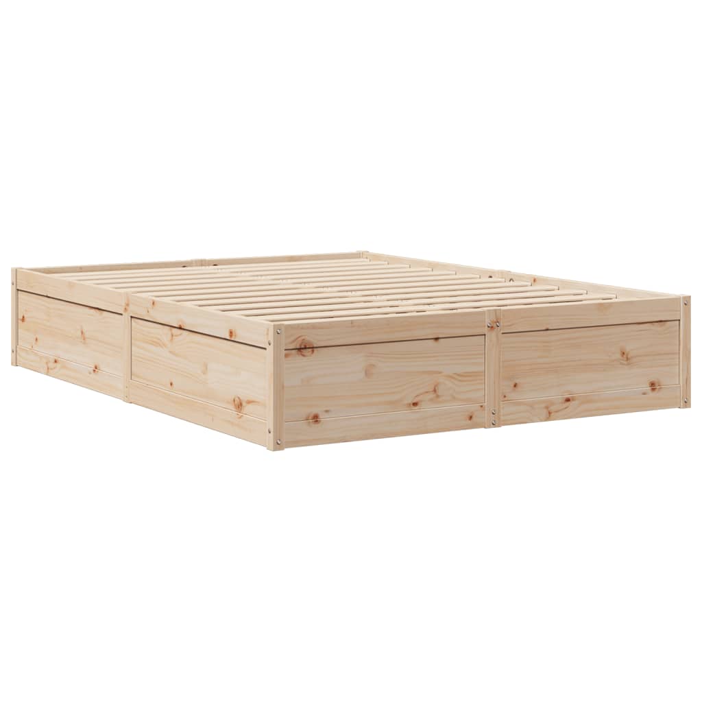 vidaXL Bed Frame without Mattress 150x200 cm King Size Solid Wood Pine