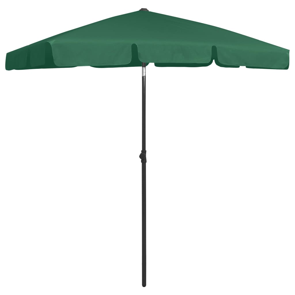 vidaXL Beach Parasol Green 180x120 cm