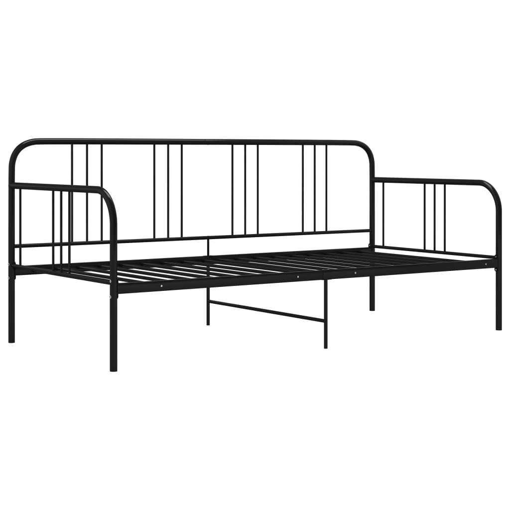 vidaXL Sofa Bed Frame without Mattress Black Metal 90x200 cm