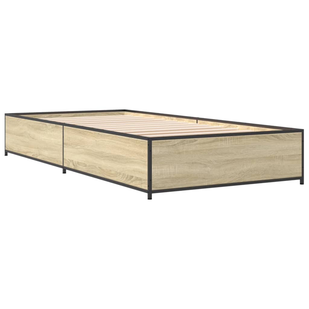 vidaXL Bed Frame without Mattress Sonoma Oak 90x190 cm Single