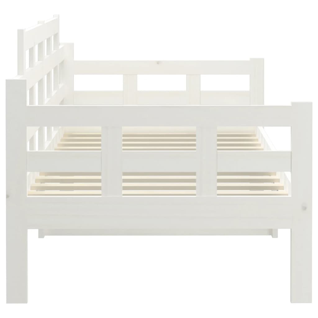 vidaXL Day Bed without Mattress White Solid Wood Pine 90x190 cm Single