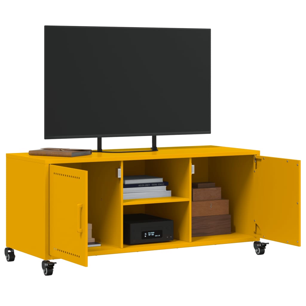 vidaXL TV Cabinet Mustard Yellow 100.5x39x43.5 cm Steel