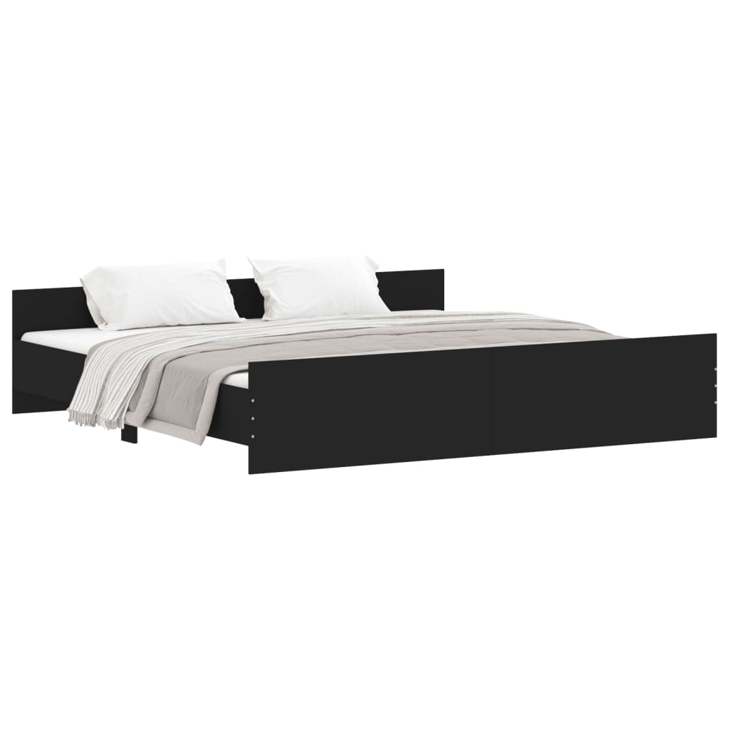 vidaXL Bed Frame without Mattress Black 200x200 cm