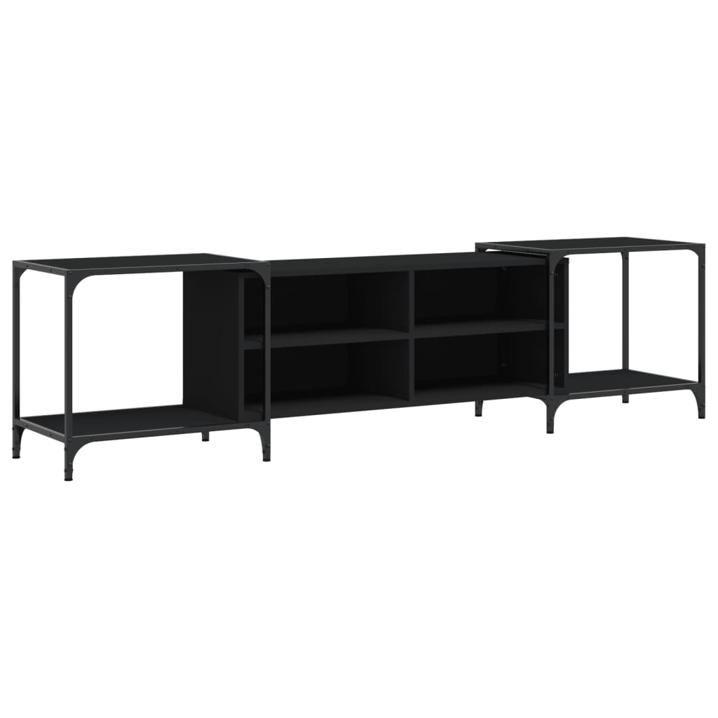 vidaXL TV Cabinet Black 203x37x50 cm Engineered Wood