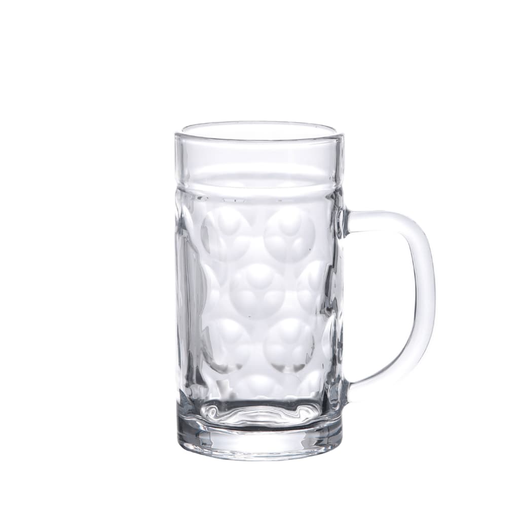 vidaXL Beer Mugs with Handle Glass 6 pcs 500 ml