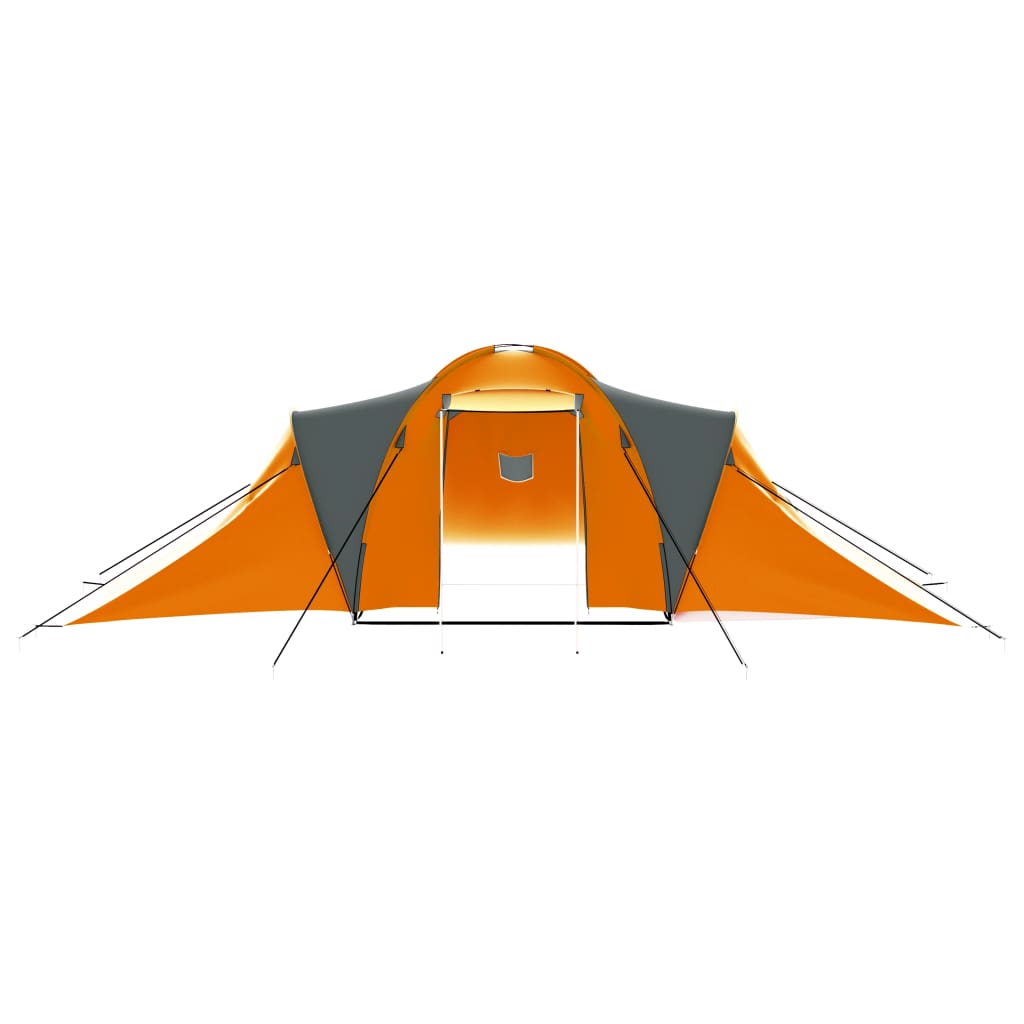 vidaXL Camping Tent 9 Persons Fabric Grey and Orange