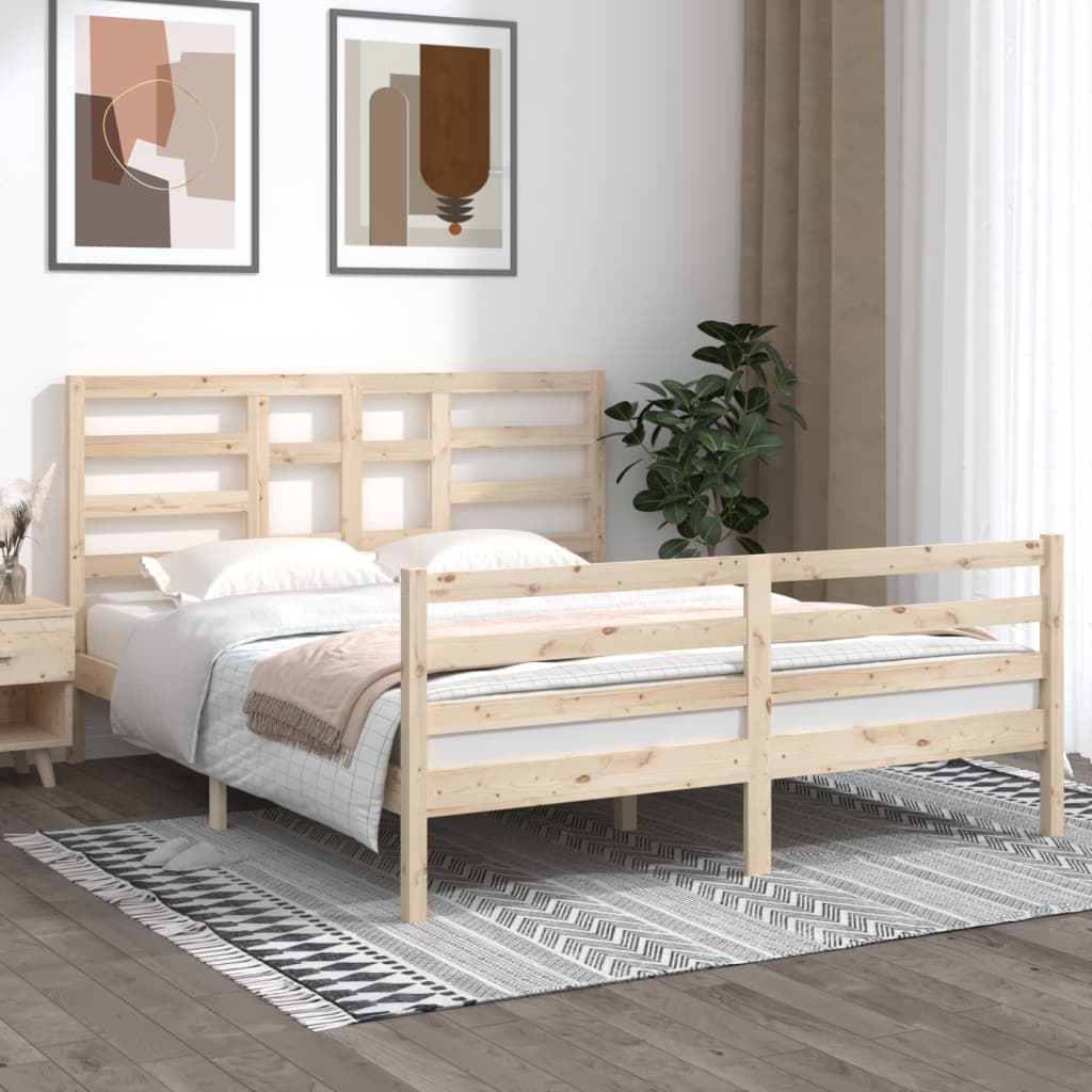 vidaXL Bed Frame without Mattress Solid Wood 160x200 cm