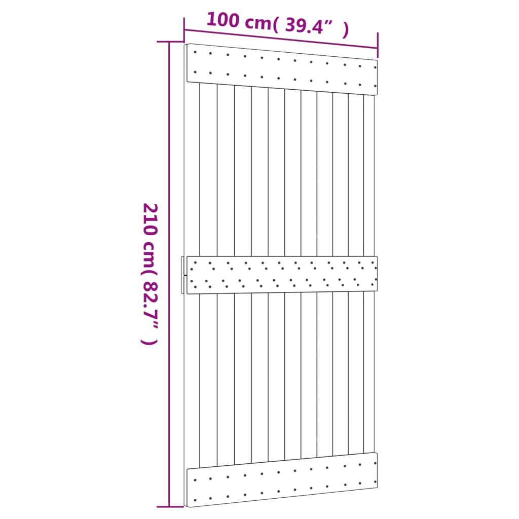 vidaXL Door NARVIK 100x210 cm Solid Wood Pine