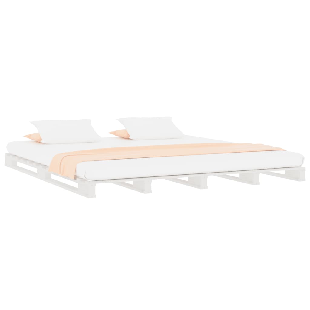 vidaXL Pallet Bed without Mattress White 140x190 cm Solid Wood