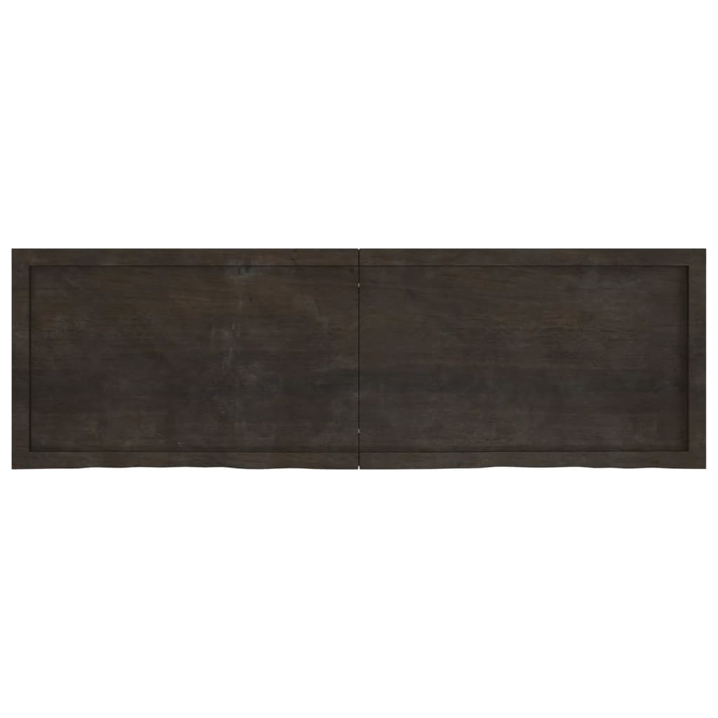 vidaXL Wall Shelf Dark Brown 160x50x(2-4) cm Treated Solid Wood Oak