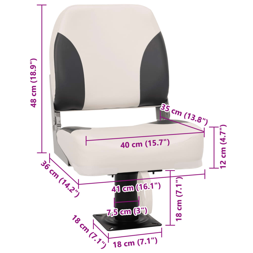 vidaXL Boat Seat with Pedestal 360° Rotatable