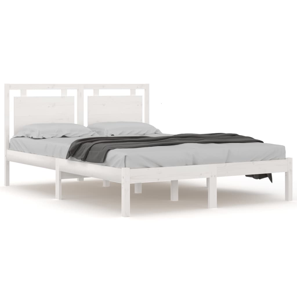 vidaXL Bed Frame without Mattress White 120x190 cm Small Double Solid Wood