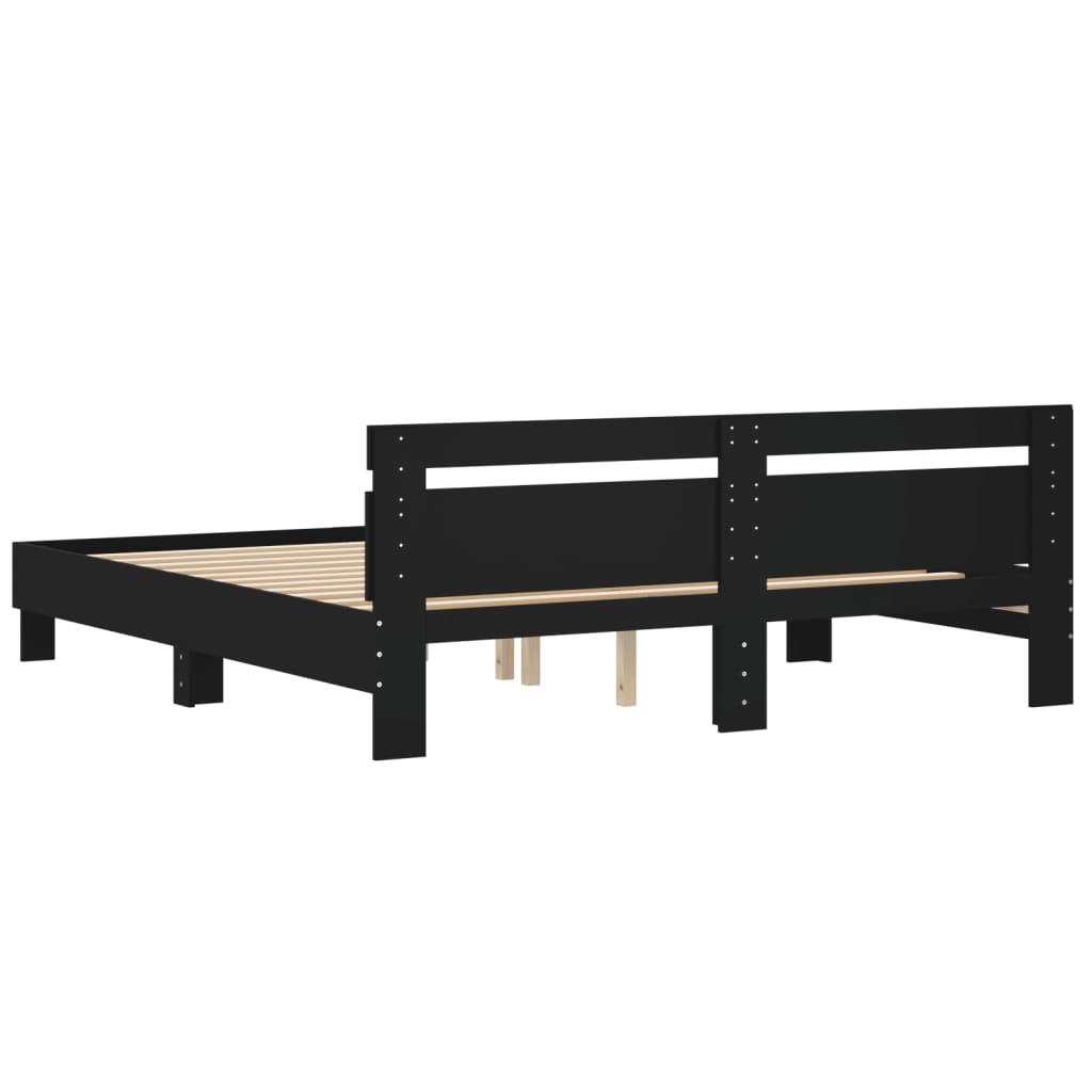 vidaXL Bed Frame without Mattress Black 200x200 cm