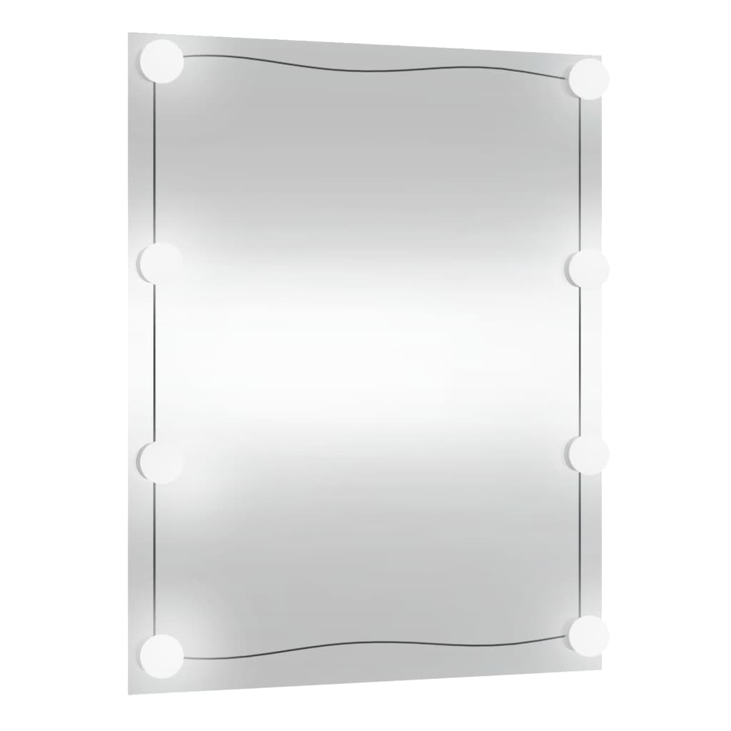vidaXL Wall Mirror with LED Lights 50x60 cm Glass Rectangle