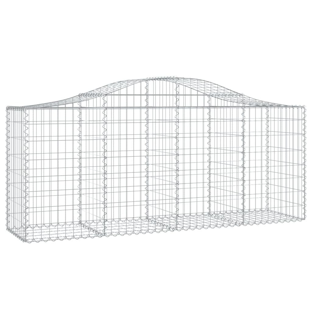 vidaXL Arched Gabion Baskets 30 pcs 200x50x80/100 cm Galvanised Iron